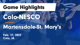 Colo-NESCO  vs Martensdale-St. Mary's  Game Highlights - Feb. 17, 2022