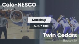Matchup: Colo-NESCO High Scho vs. Twin Cedars  2018