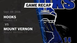 Recap: Hooks  vs. Mount Vernon  2016