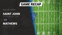 Recap: Saint John  vs. Mathews  2016