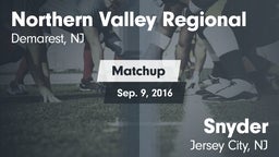 Matchup: Northern Valley vs. Snyder  2016