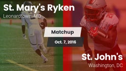 Matchup: St. Mary's Ryken vs. St. John's  2016