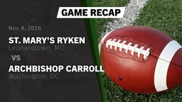 Recap: St. Mary's Ryken  vs. Archbishop Carroll  2016