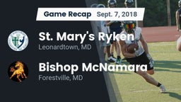 Recap: St. Mary's Ryken  vs. Bishop McNamara  2018