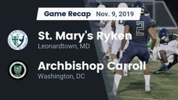 Recap: St. Mary's Ryken  vs. Archbishop Carroll  2019
