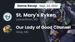 Recap: St. Mary's Ryken  vs. Our Lady of Good Counsel  2022