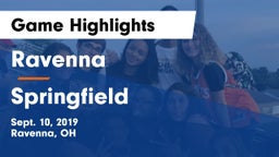 Ravenna  vs Springfield  Game Highlights - Sept. 10, 2019