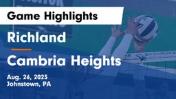 Richland  vs Cambria Heights  Game Highlights - Aug. 26, 2023