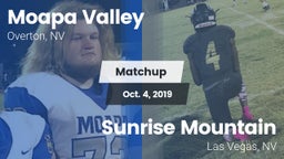 Matchup: Moapa Valley High vs. Sunrise Mountain  2019
