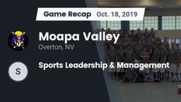 Recap: Moapa Valley  vs. Sports Leadership & Management 2019