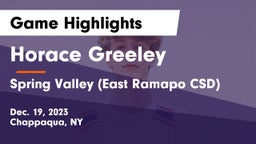 Horace Greeley  vs Spring Valley  (East Ramapo CSD) Game Highlights - Dec. 19, 2023