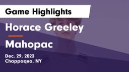 Horace Greeley  vs Mahopac  Game Highlights - Dec. 29, 2023