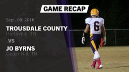 Recap: Trousdale County  vs. Jo Byrns 2016