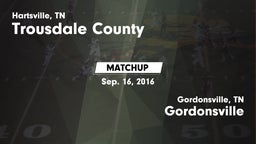 Matchup: Trousdale County vs. Gordonsville  2016