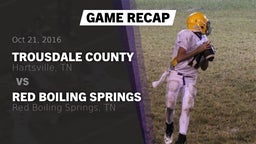 Recap: Trousdale County  vs. Red Boiling Springs  2016