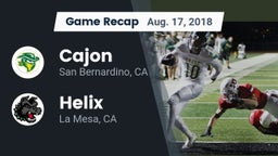 Recap: Cajon  vs. Helix  2018