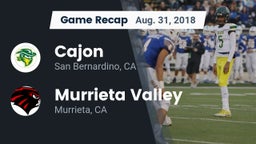Recap: Cajon  vs. Murrieta Valley  2018