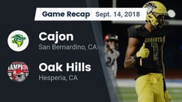 Recap: Cajon  vs. Oak Hills  2018