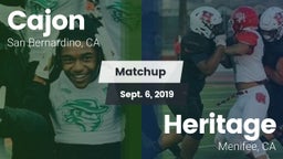 Matchup: Cajon  vs. Heritage  2019
