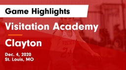 Visitation Academy  vs Clayton  Game Highlights - Dec. 4, 2020