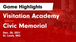 Visitation Academy vs Civic Memorial  Game Highlights - Dec. 28, 2021