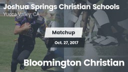 Matchup: Joshua Springs High  vs. Bloomington Christian 2017