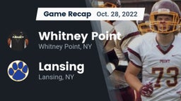 Recap: Whitney Point  vs. Lansing  2022