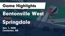 Bentonville West  vs Springdale  Game Highlights - Oct. 1, 2020