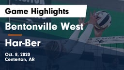Bentonville West  vs Har-Ber  Game Highlights - Oct. 8, 2020