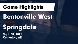 Bentonville West  vs Springdale  Game Highlights - Sept. 30, 2021