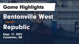 Bentonville West  vs Republic  Game Highlights - Sept. 17, 2022