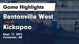 Bentonville West  vs Kickapoo  Game Highlights - Sept. 17, 2022