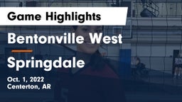 Bentonville West  vs Springdale  Game Highlights - Oct. 1, 2022