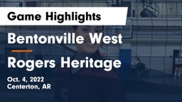Bentonville West  vs Rogers Heritage  Game Highlights - Oct. 4, 2022