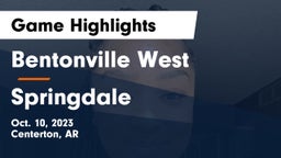 Bentonville West  vs Springdale  Game Highlights - Oct. 10, 2023