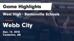 West High - Bentonville Schools vs Webb City  Game Highlights - Dec. 12, 2018