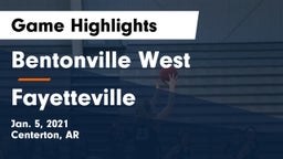 Bentonville West  vs Fayetteville  Game Highlights - Jan. 5, 2021