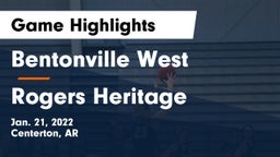 Bentonville West  vs Rogers Heritage  Game Highlights - Jan. 21, 2022
