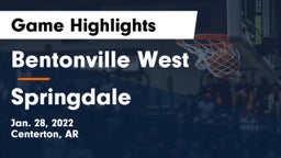 Bentonville West  vs Springdale  Game Highlights - Jan. 28, 2022