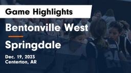 Bentonville West  vs Springdale  Game Highlights - Dec. 19, 2023