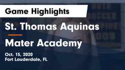 St. Thomas Aquinas  vs Mater Academy Game Highlights - Oct. 15, 2020