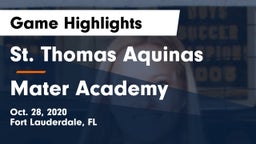 St. Thomas Aquinas  vs Mater Academy Game Highlights - Oct. 28, 2020