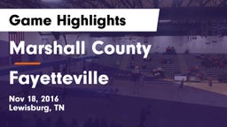 Marshall County  vs Fayetteville  Game Highlights - Nov 18, 2016
