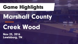 Marshall County  vs Creek Wood  Game Highlights - Nov 23, 2016