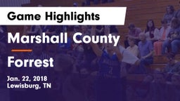 Marshall County  vs Forrest Game Highlights - Jan. 22, 2018
