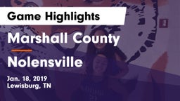 Marshall County  vs Nolensville Game Highlights - Jan. 18, 2019