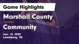 Marshall County  vs Community  Game Highlights - Jan. 14, 2020