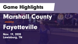 Marshall County  vs Fayetteville  Game Highlights - Nov. 19, 2020