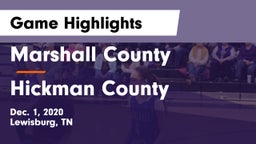 Marshall County  vs Hickman County  Game Highlights - Dec. 1, 2020