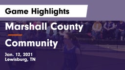Marshall County  vs Community Game Highlights - Jan. 12, 2021